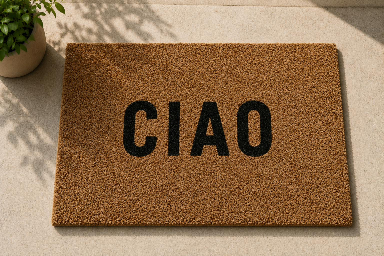 Rankų darbo durų kilimėlis "Ciau"