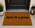 Rankų darbo durų kilimėlis „Įėjimas tik su gėrimais“