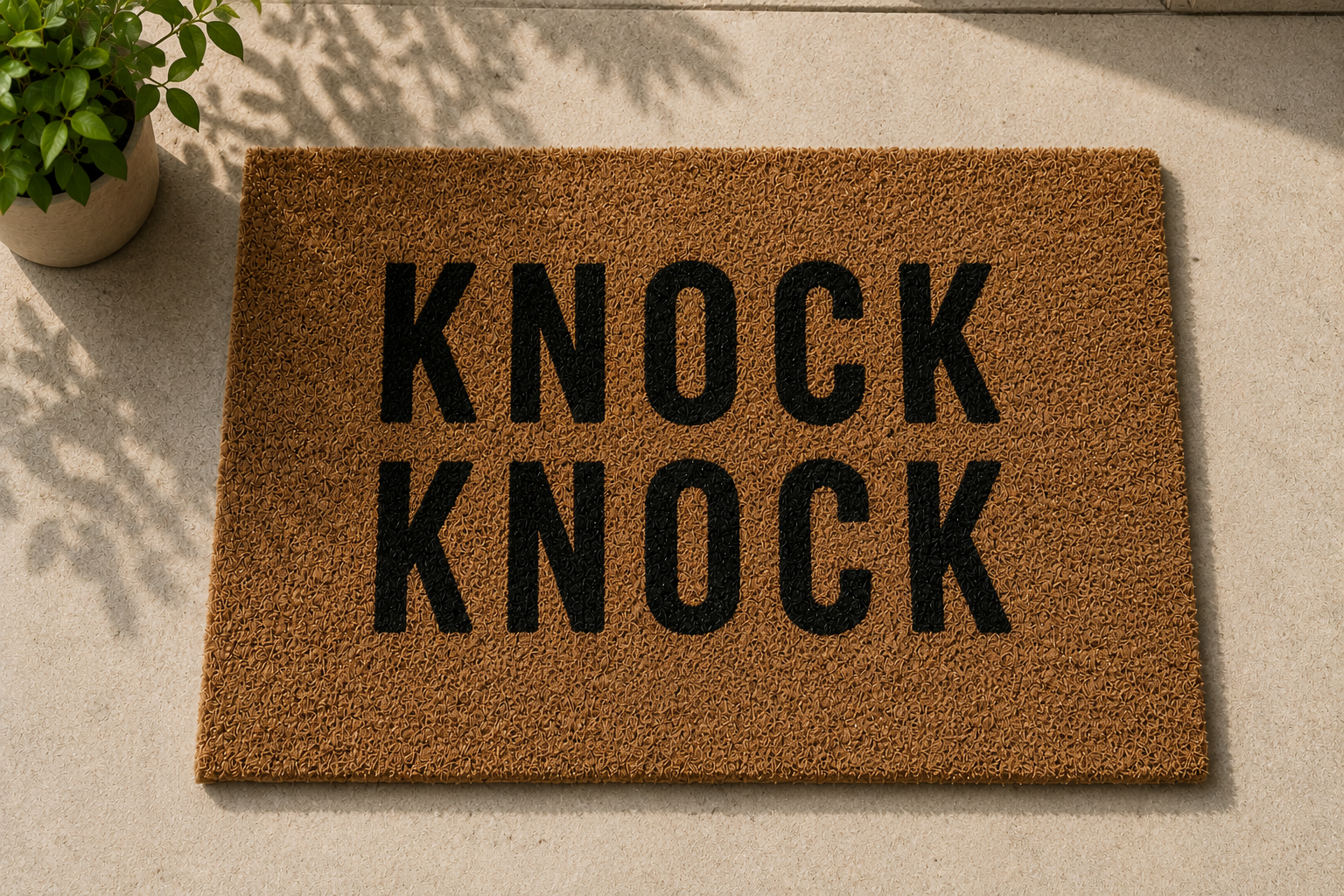 Rankų darbo durų kilimėlis KNOCK KNOCK