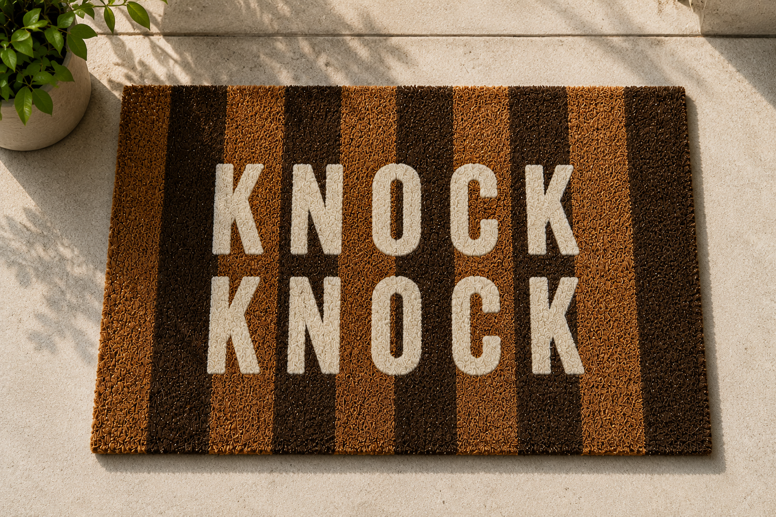 Rankų darbo durų kilimėlis KNOCK KNOCK