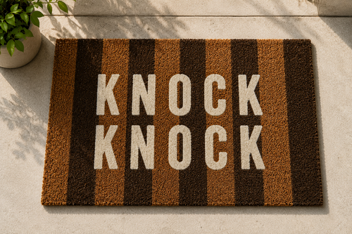 Rankų darbo durų kilimėlis KNOCK KNOCK