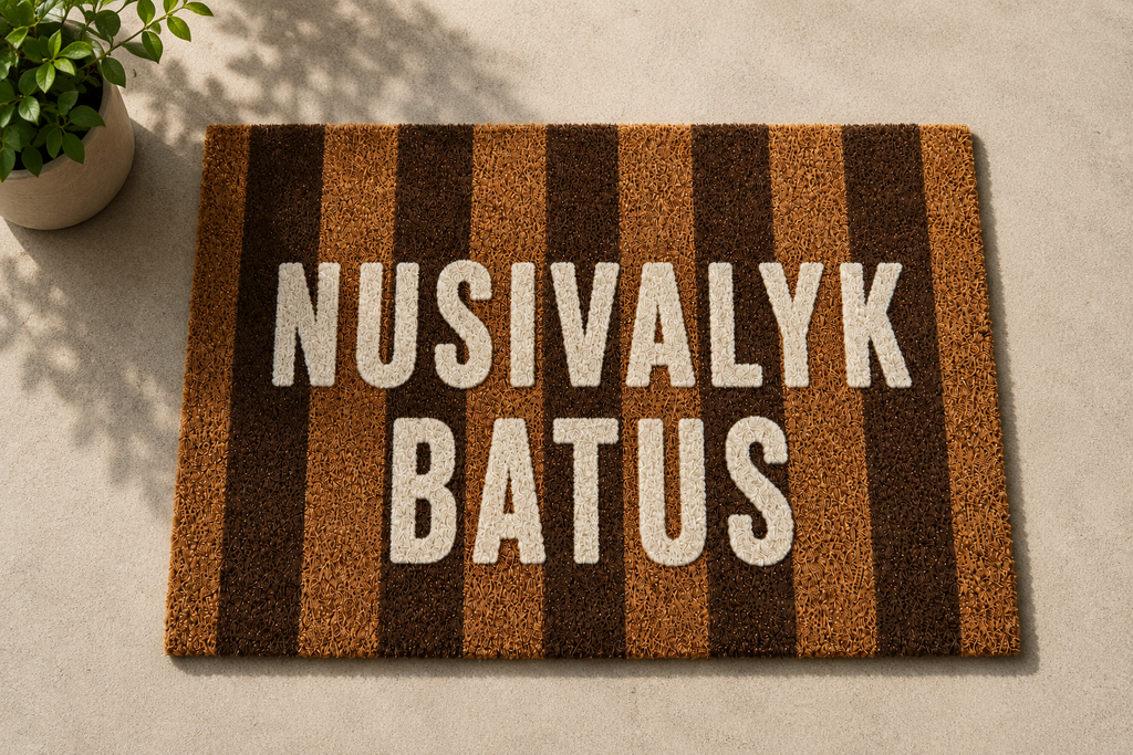 Rankų darbo durų kilimėlis Nusivalyk Batus