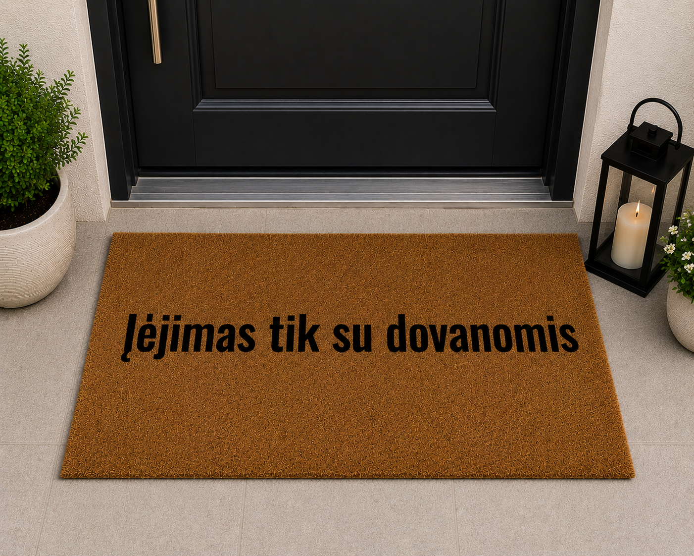 Handmade doormat "Entrance with gifts only"